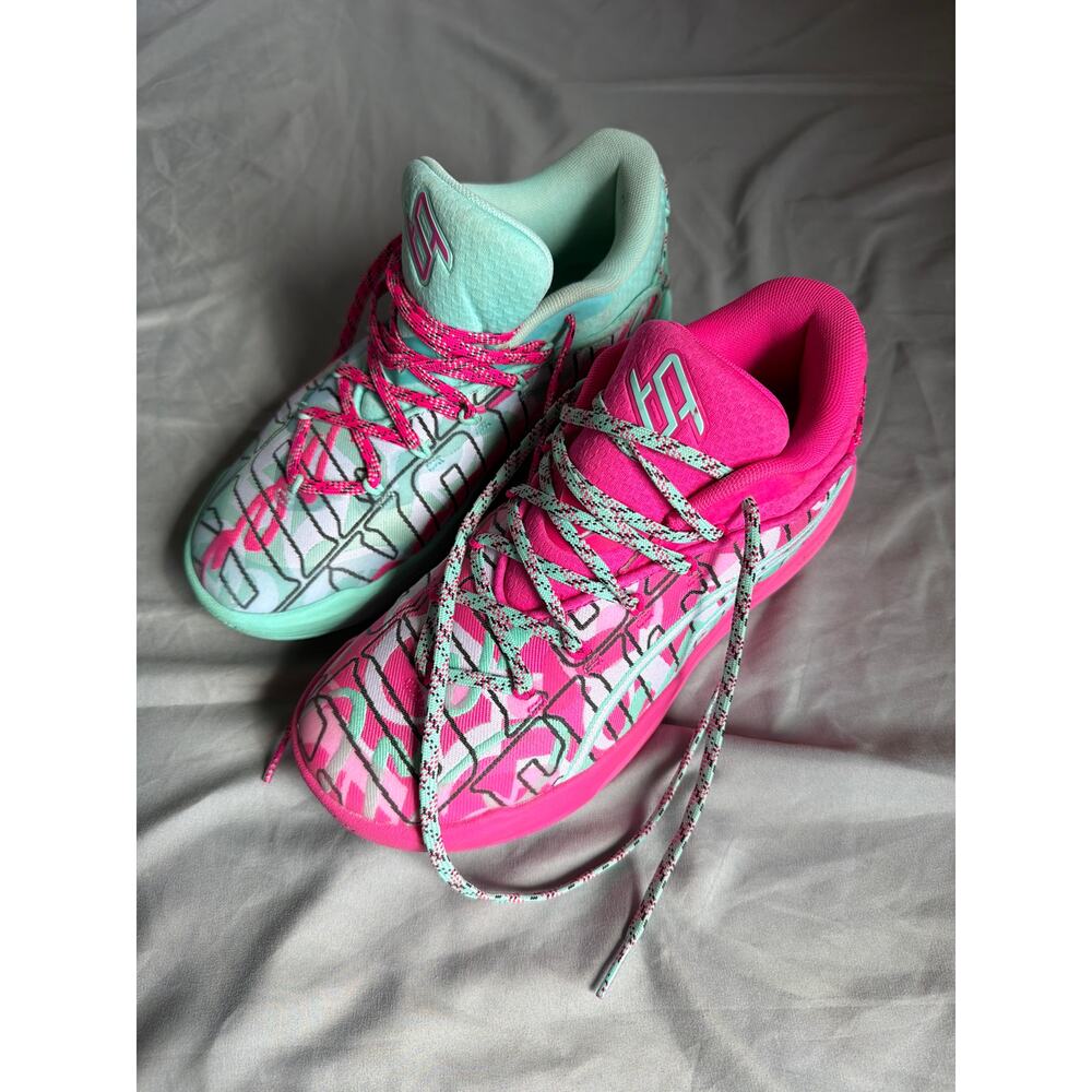 Puma Women's Two-Tone Mint and Hot Pink Athletic Shoes